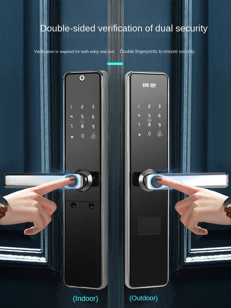 Yy Double-Sided Fingerprint Password Lock Household Anti-Theft Door Smart Lock Stainless Steel Door Lock