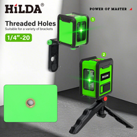 HILDA 2 Line Laser Level Cross Green Horizontal Laser Horizontal Vertical Laser Self Horizontal Strong Green Laser Level