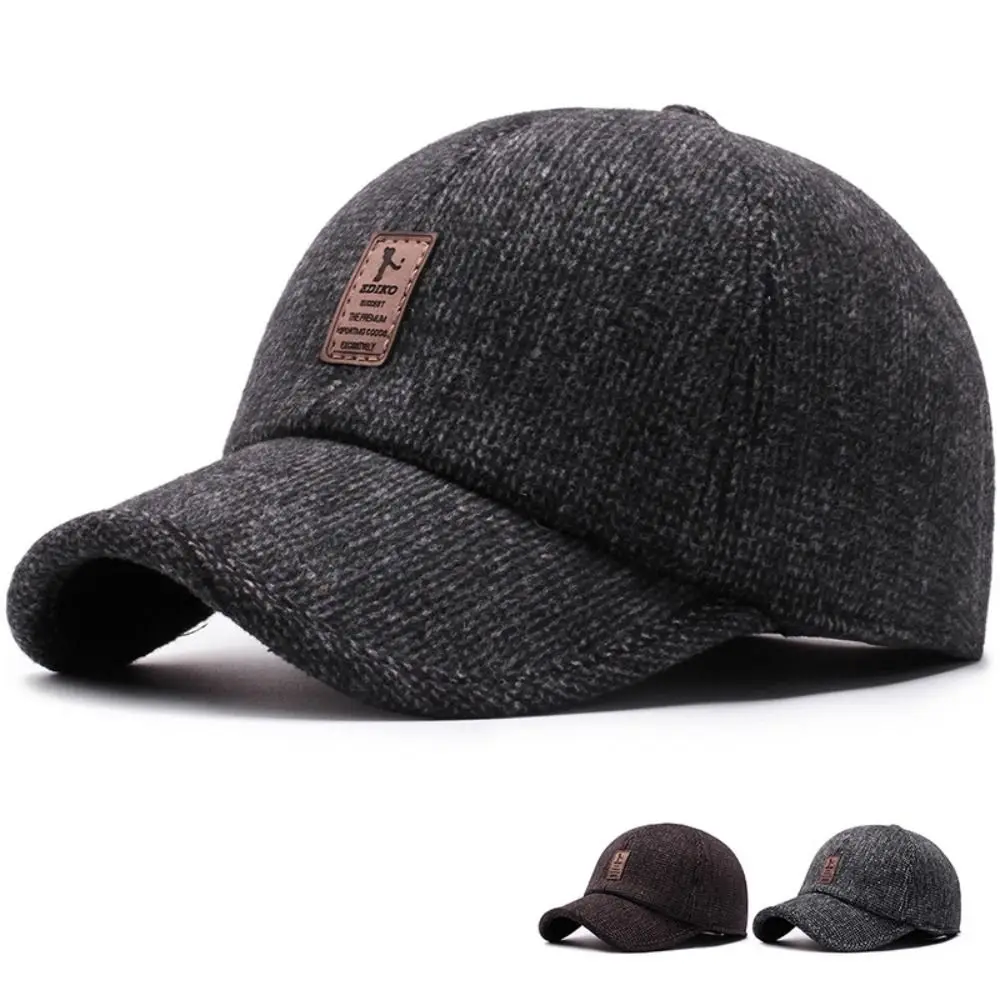 Men Autumn Winter Hat Outdoor Thick Warm Adjustable Earmuffs Baseball Cap