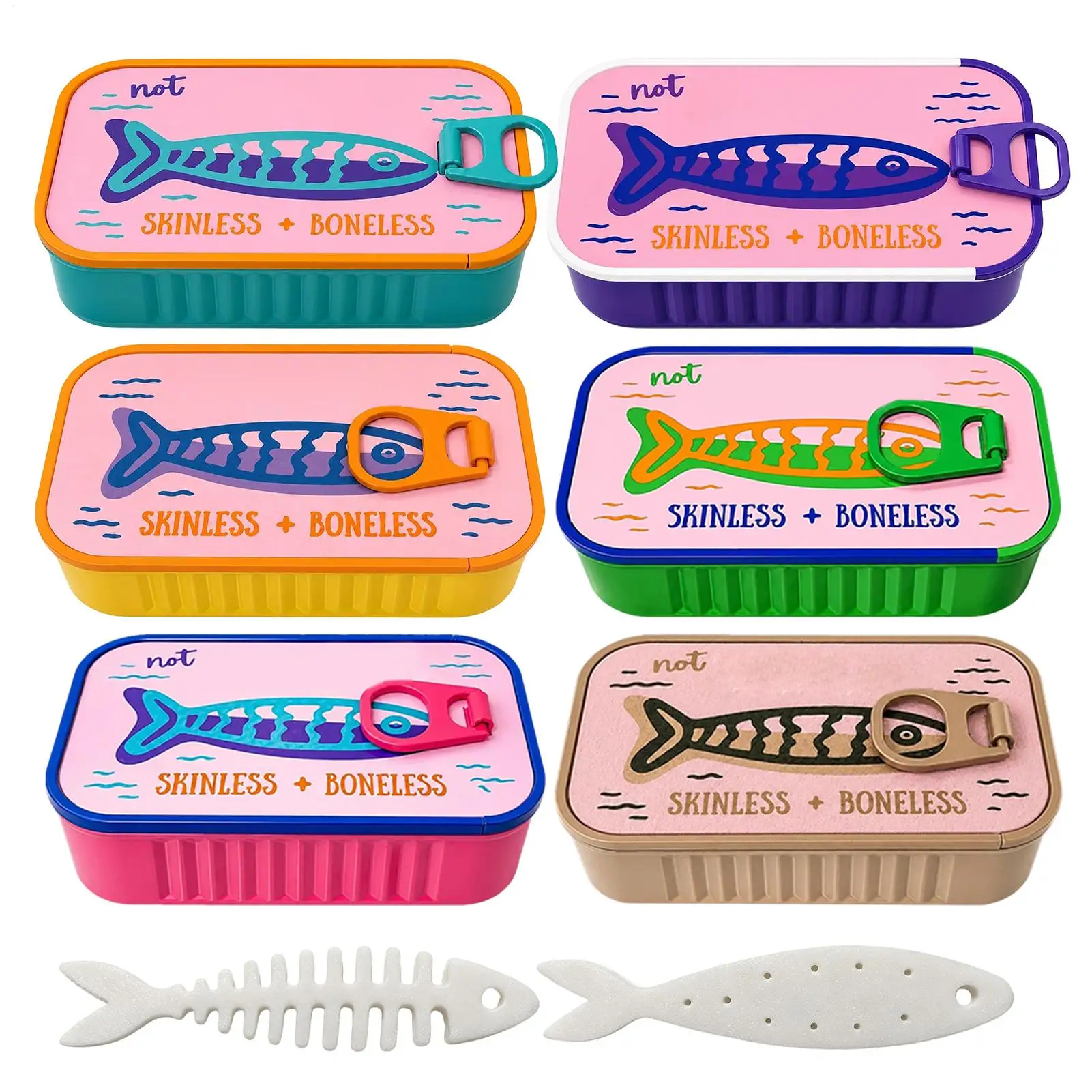 3D Printed Sardine Print Mini Storage Box Portable Jewelry Earbuds Necklace Coin Organizer Case for Travel Handbag Desk for Girl