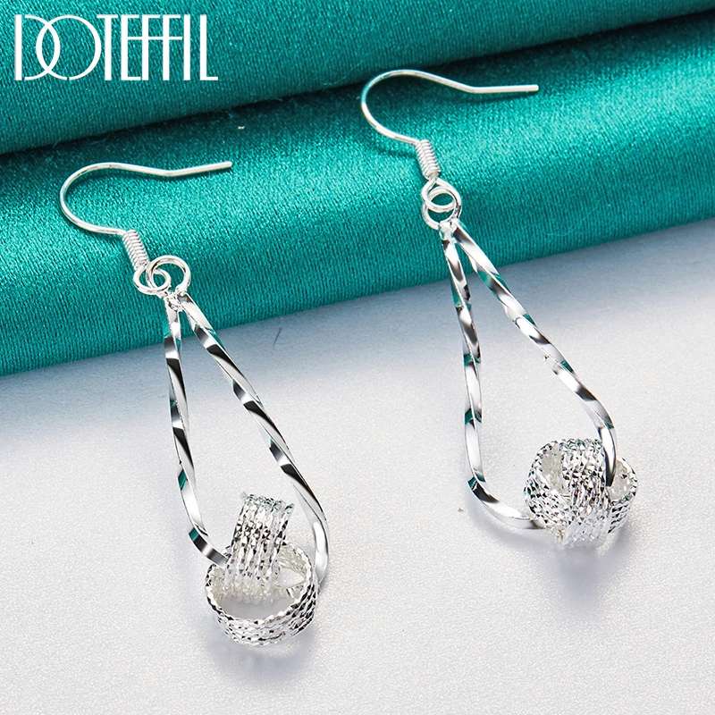 DOTEFFIL orecchino a goccia con avvolgimento in argento Sterling 925 per gioielli da festa di fidanzamento di nozze da donna