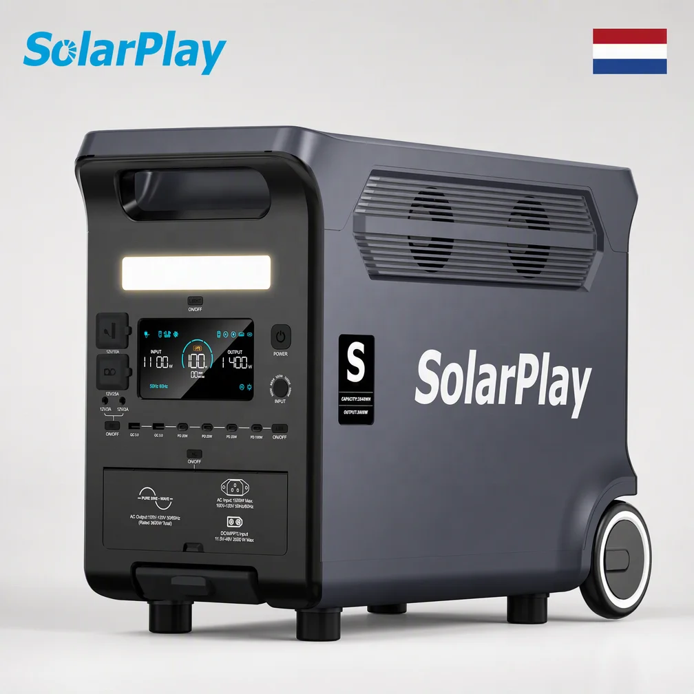 Batterie Lithium Fer Phosphate  3600W 3840Wh Generateur Solaire 20ms UPS 97% MPPT Camping Centrale Lectrique Portable