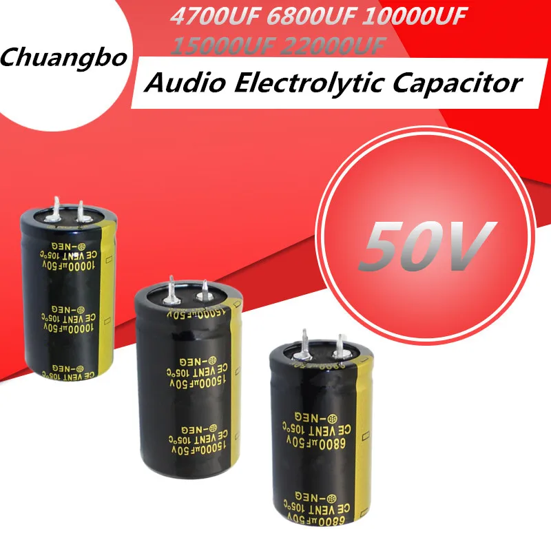 2 sztuk 50V 4700UF 6800UF 10000UF 15000UF 22000UF Audio kondensator elektrolityczny do wzmacniacza Hifi wysokiej częstotliwości niski ESR