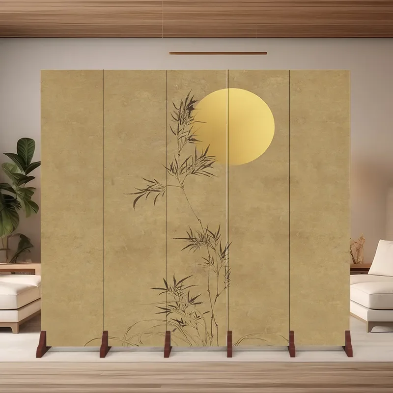 New Chinese Style Screen Simple Landscape Ink Design Movable Partition for Entrance Front Door Living Room Background High