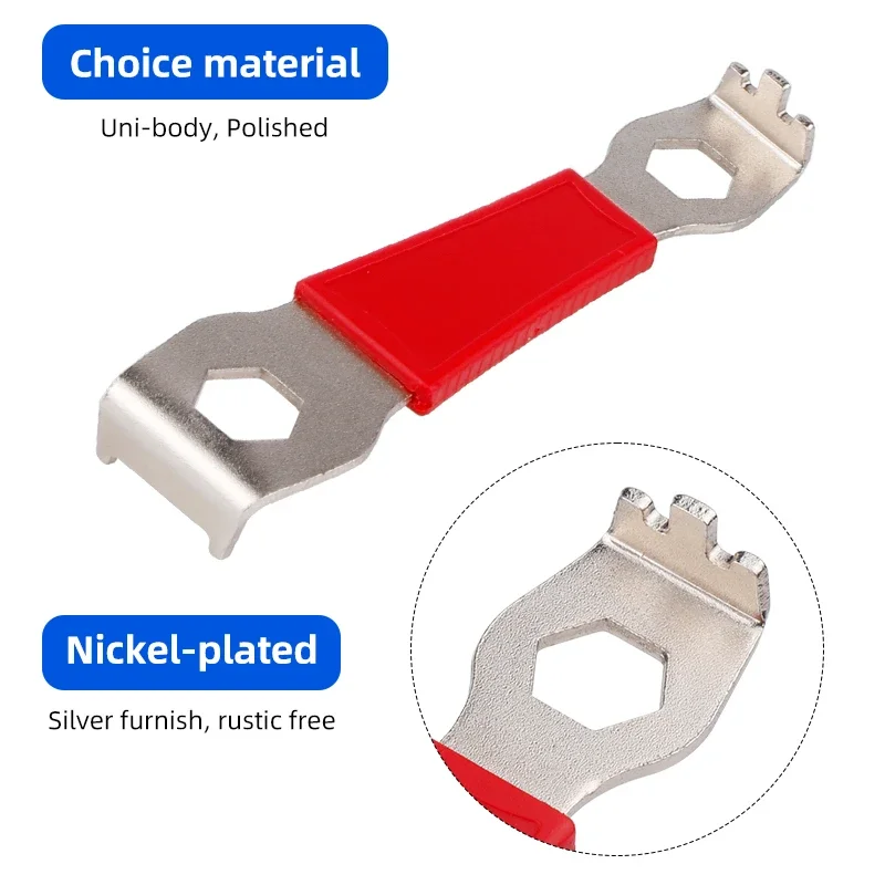 Deemount Bicycle Chainring Wheel Nuts W/ 1.5-2.5mm Slot Removal Install Tool Carbon Steel Wrench Spaner for M9 M10 Bolts