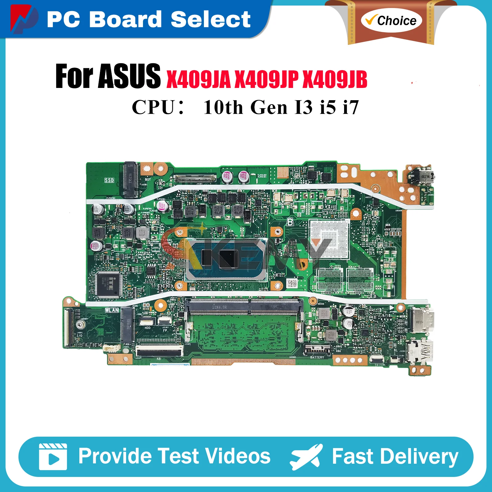

X409JA Laptop Motherboard For ASUS A409J Y4200J X409JB X409JP R409J X409J F409J Mainboard 10th Gen I3 i5 i7 100% tests OK stk