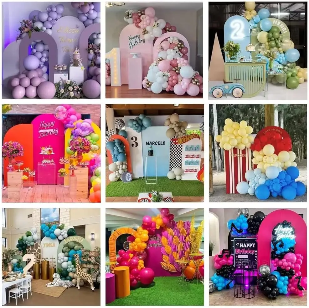 Open Arch Backdrop Stand Cover for Birthday Party U-Shaped Stretchy Double-Sided Baby Shower Wedding Decor Supplies