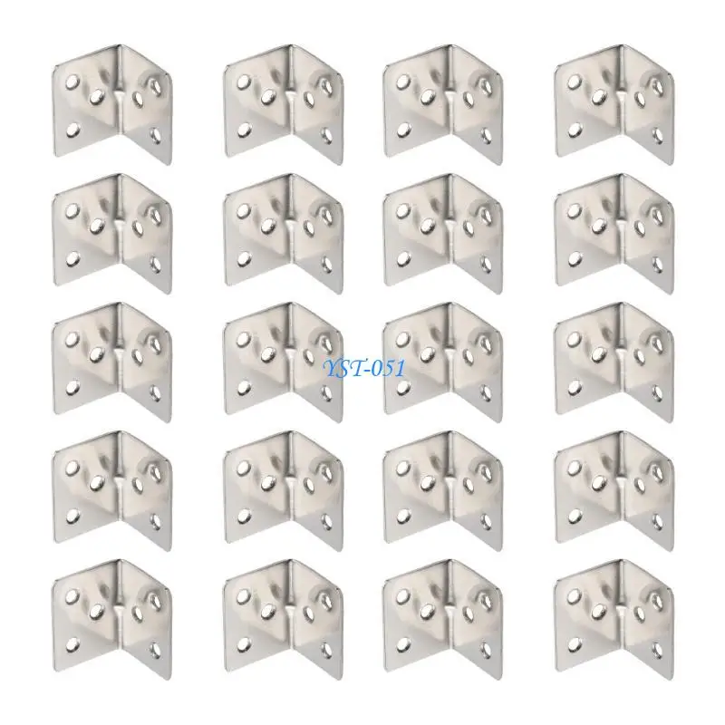 E15A 20pcs Metal L Mount 90 Degree Right Angled Corner Brace for Chair