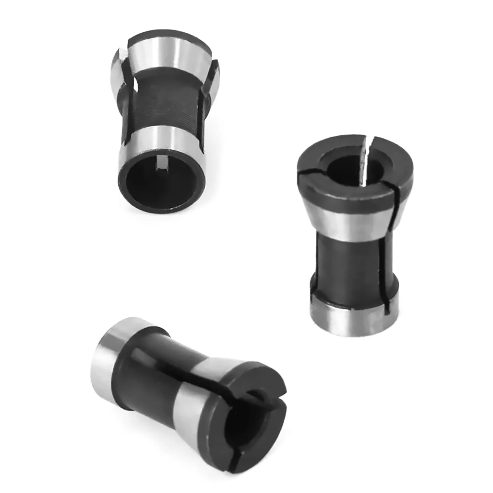 3Pcs High Precision Router Collet Chuck Adapter 6mm 6.35mm 8mm Collet Reducer Set for Woodworking CNC Engraving Machine