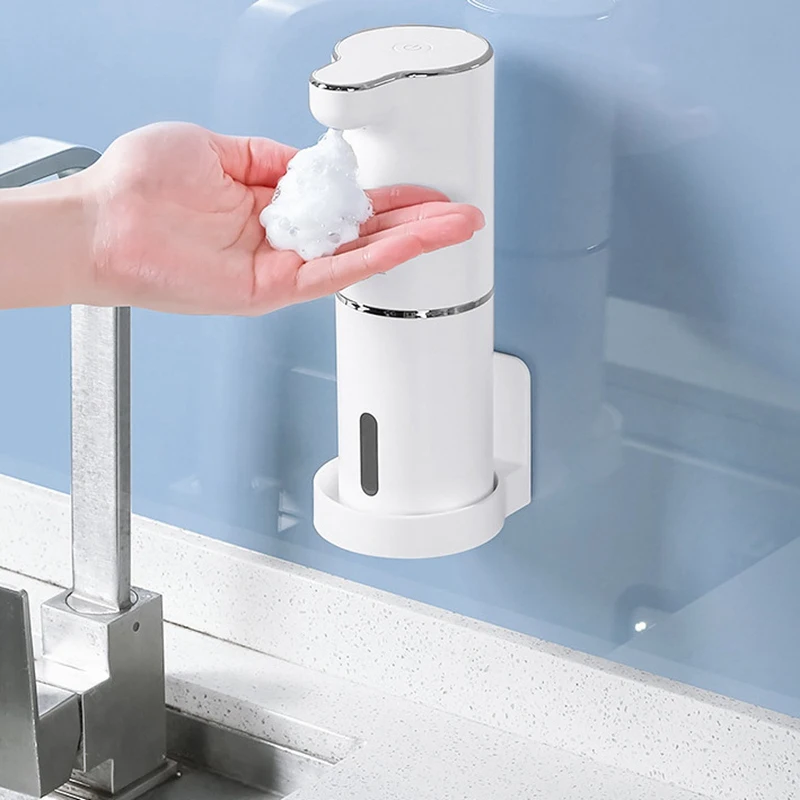 Intelligent Sensing Foam Soap Dispenser, Carregamento USB, Espuma Automática de Sabão, Navio Fluido do Banheiro, 300ml