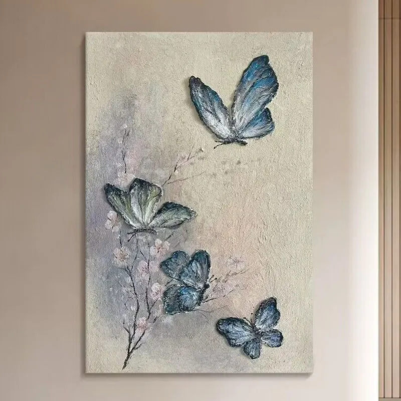 

Butterfly Love Flower Abstract Art Hand Painted Oil Painting Bedroom For Home Decoration Bedroom Dining Room Living Sofa Mural