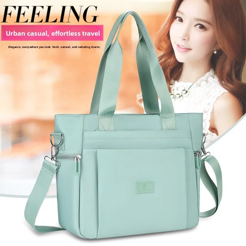 

Trendy MultiPocket Large Capacity Tote Bag with Detachable Shoulder Bag Strap Spacious Nylon Crossbody Purse Daily Use Handbag