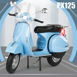 1:10 Vespa 125 Alloy Die Cast Motorcycle Model Toy Vehicle Collection Sound and Light Off Road Autocycle Toys Car