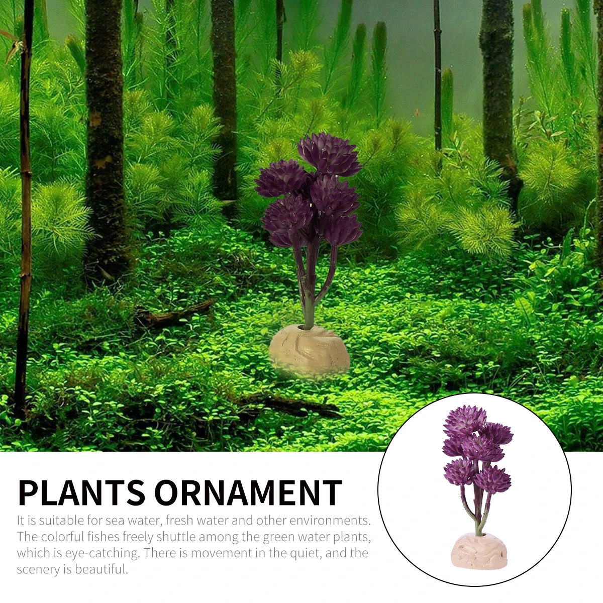 

Faux Plant Simulated Aquatic Decorations Landscape Aquarium Plants Purple Adornment Home Ornaments