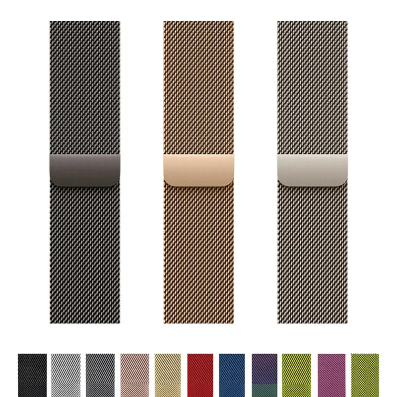 Миланский ремешок-петля для Apple Watch Band Ultra 49 мм 45 мм 44 мм 41 мм 40 мм 46 мм Магнитный металлический браслет iwatch серии 10 9 7 8 6 SE