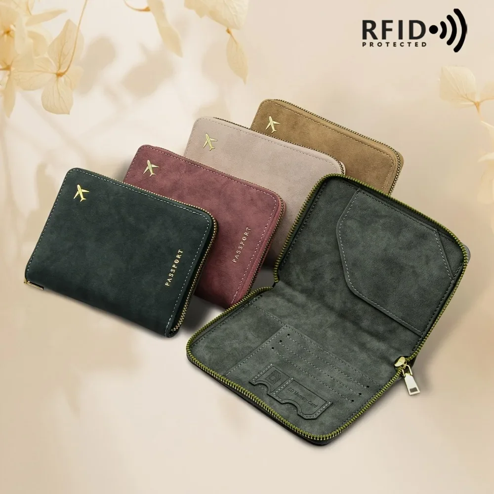 Neue Reisepass-Geldbörse mit Reißverschluss, verdicktes PU, Diebstahlschutz, Reise-Organizer, schlanker Kartenhalter, Aufbewahrungstasche, Reise-Essentials – Detail 8