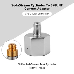 3/8-24UNF Convert Adapter Fit TR21-4 CO2 Sodastream Cylinder Converter Soda Bottle Adapter for Homebrew Beer Keg CO2 Regulator