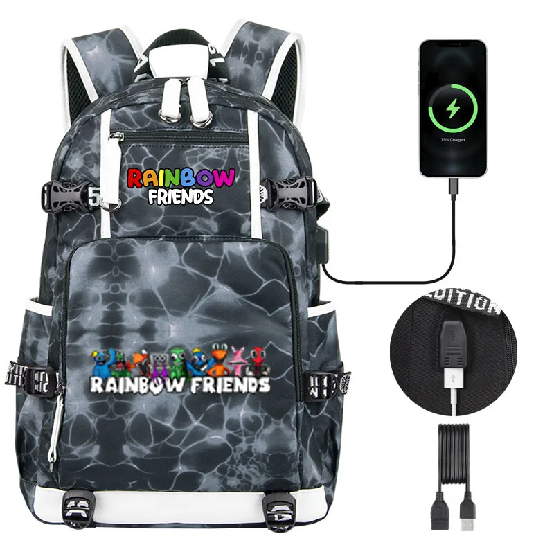 Imagem -06 - Mochila Escolar Rainbow Friends para Meninos e Meninas Mochila de Viagem de Alta Qualidade para Crianças