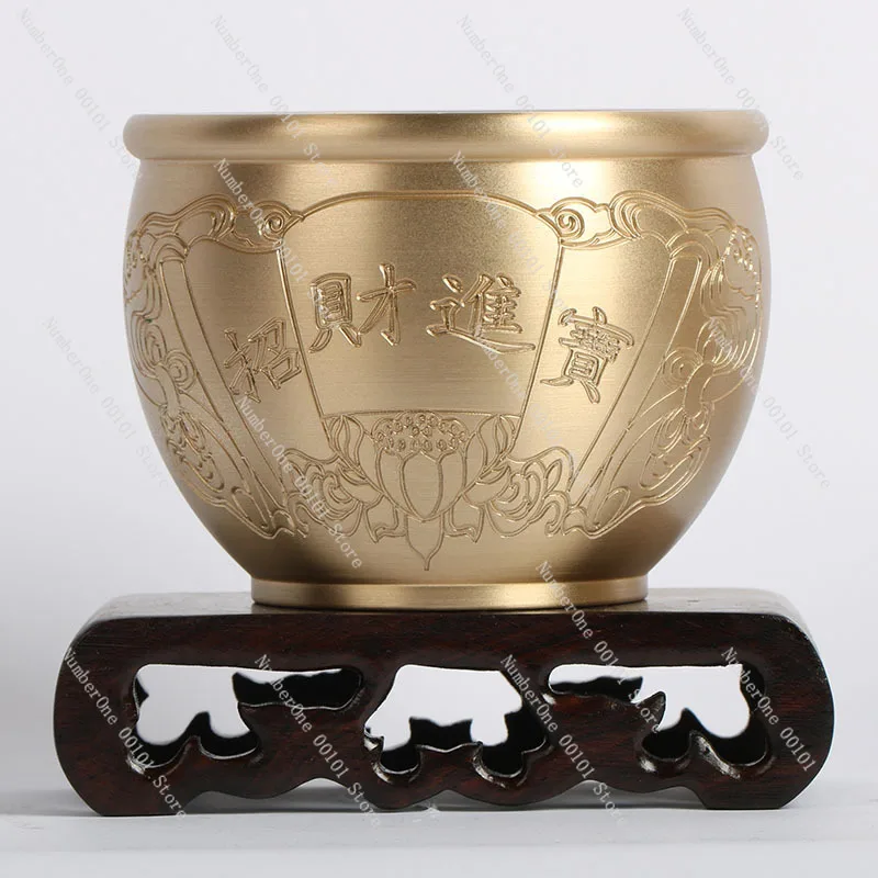 Brass copper cylinder | Zhao Mi Jinbao design, copper rice cylinder home decoration with golden cicada