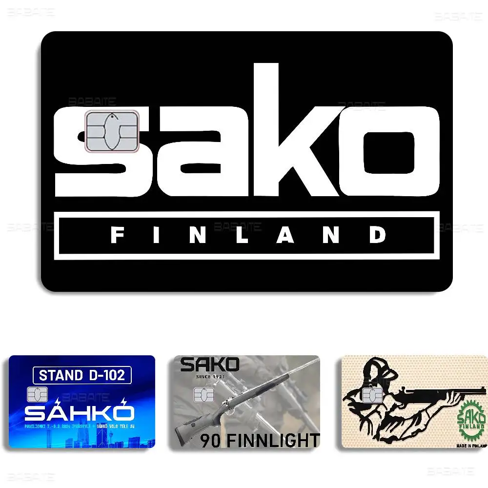 T-Tikka By S-Sako Logo pegatinas de piel de tarjeta de crédito sin residuos adhesivos a prueba de agua para tarjeta de crédito VISA tarjeta de acceso de metro