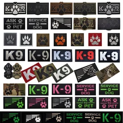 K9 Service Dog Ask To Pet Infrared IR Reflective Tactical Patch K-9 Military Emblem Embroidered Badge Appliques 3D PVC Patch