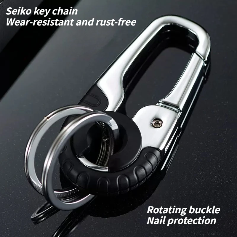 Solid Zinc Alloy Waist Padlock Key Chain Men's Business Car Key Chain Double-ring Motorcycle Electric Car Key Chain