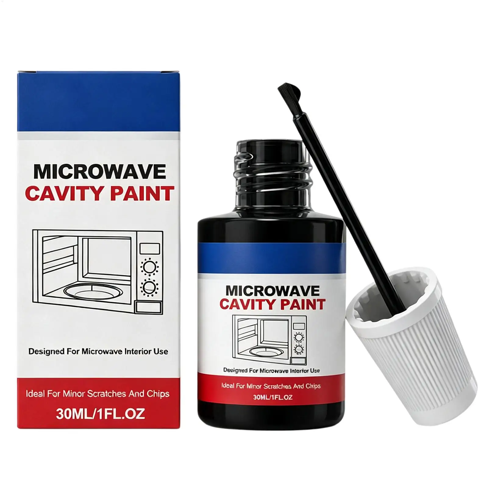 Microwave Paint Inside 30ml Black Heat Resistant Food Safe with Brush Appliance Repair Paint for Kitchen Home Office
