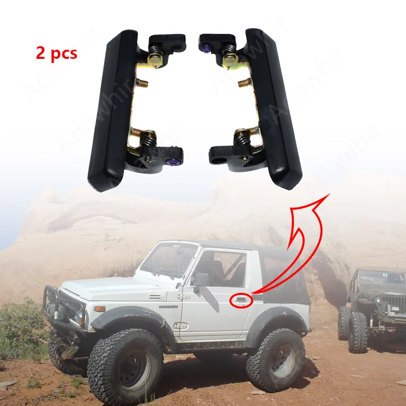 1Pair New Black Exterior Door Handle Front Left Right For Suzuki Samurai 1986-1995 8282083000,8281083000,82820-83000,82810-83000