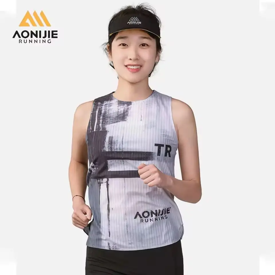 AONIJIE Women's Running Vest Shirt Sleeveless Summer Fitness Gym Wear Tank Top Quick Dry Racing Marathon Training Sports Vest