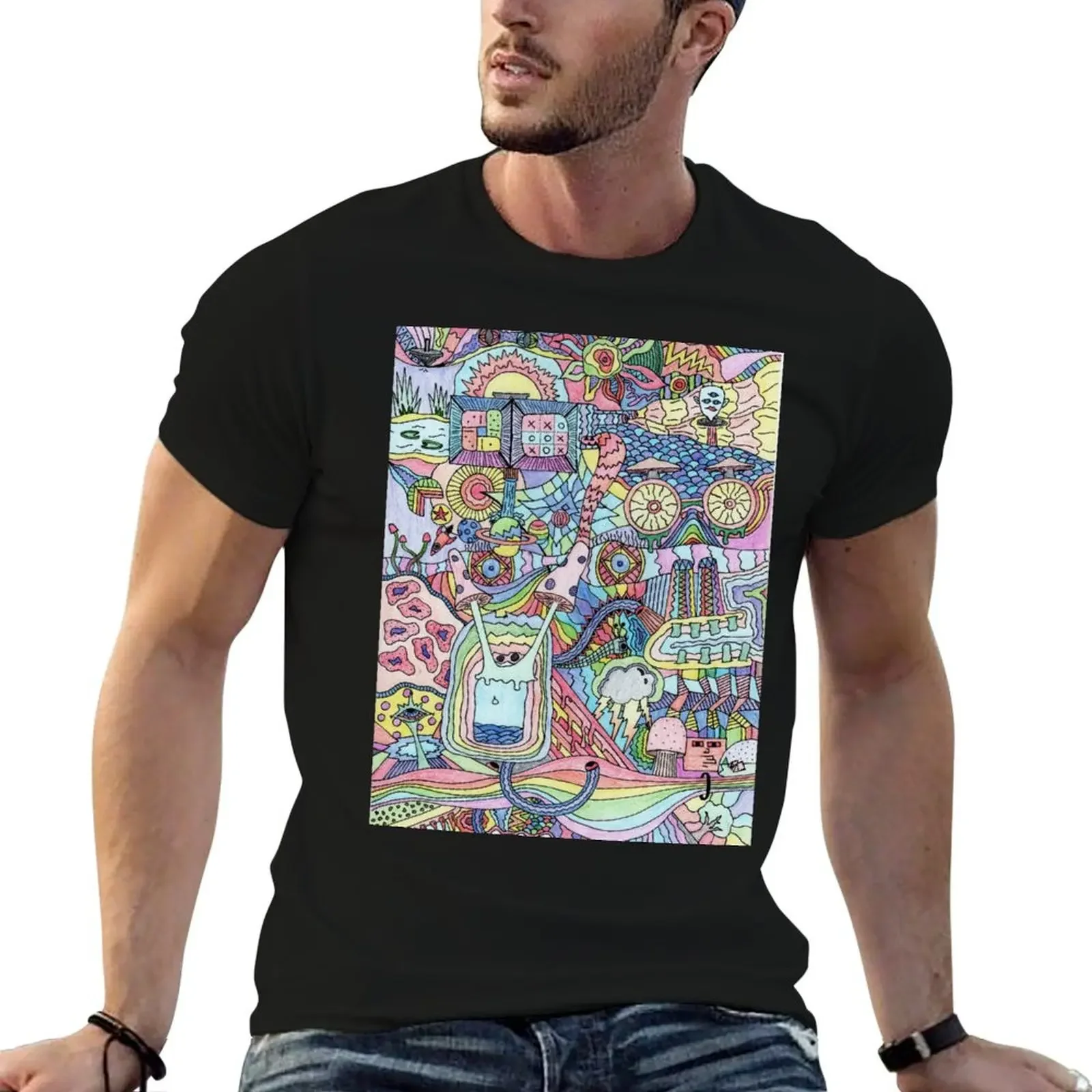 

Doodle T-Shirt graphic t shirt vintage fashion shirts customizeds Men's clothing