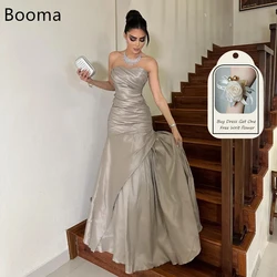 Booma Elegant Evening Dresses Mermaid Formal Party Gowns for Women Strapless Floor-Length Prom Gown Customize