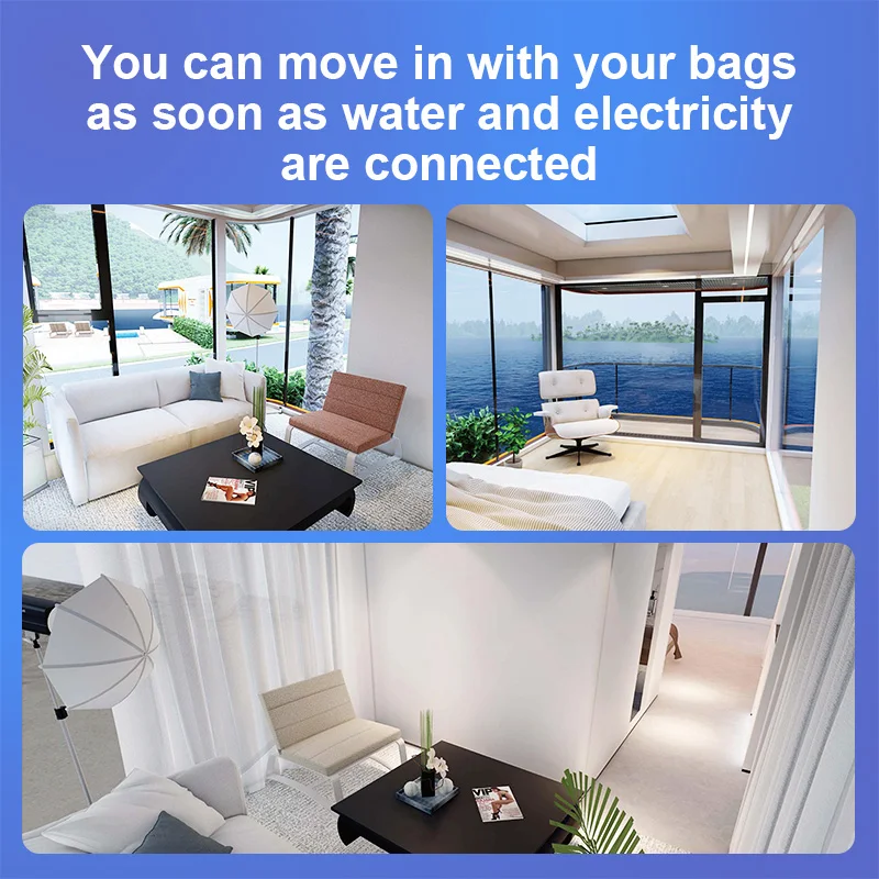 Factory Custom High Quality  Sleep Hotel Sandwich Garden Office Portable Cabin Outdoor Modular House Prefab Villa