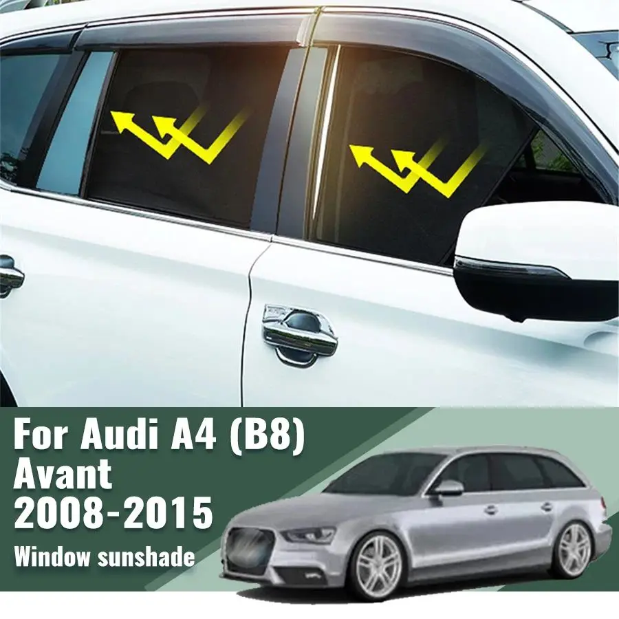 For Audi A4 B8 Avant 2008-2016 Magnetic Car Sunshades Front Rear Windshield Blind Curtain Baby Side Window Sun Shade Visor