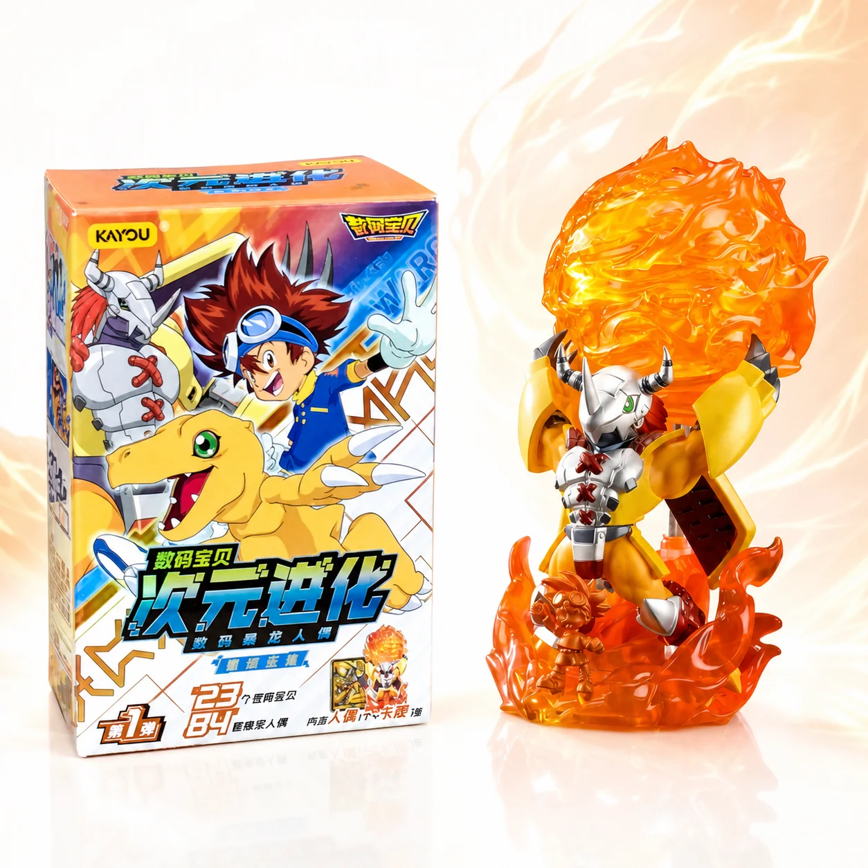 Genuine KAYOU Digital Monster Mini Rubber Figure Dimensional Evolution Greymon Angewomon Anime Collectible Decoration Gift - view 6