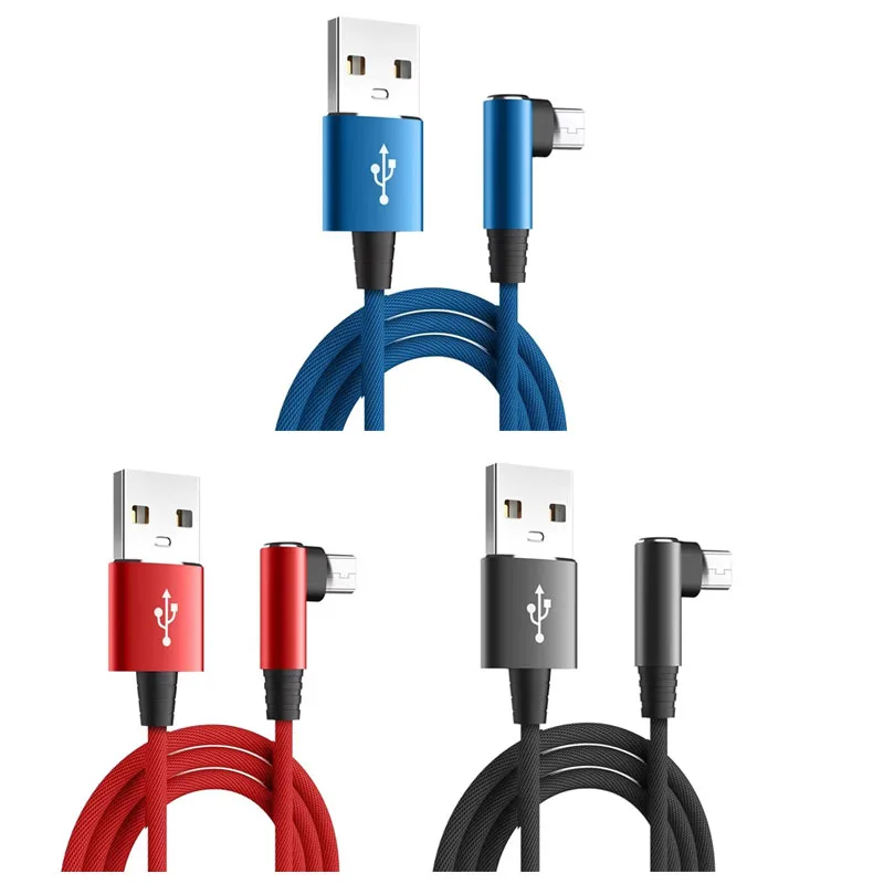

Кабель для быстрой зарядки и передачи данных Micro USB с угловым разъемом (1/2/3 шт.), для мобильных телефонов Samsung, Xiaomi, Android, 1м/2м/3м
