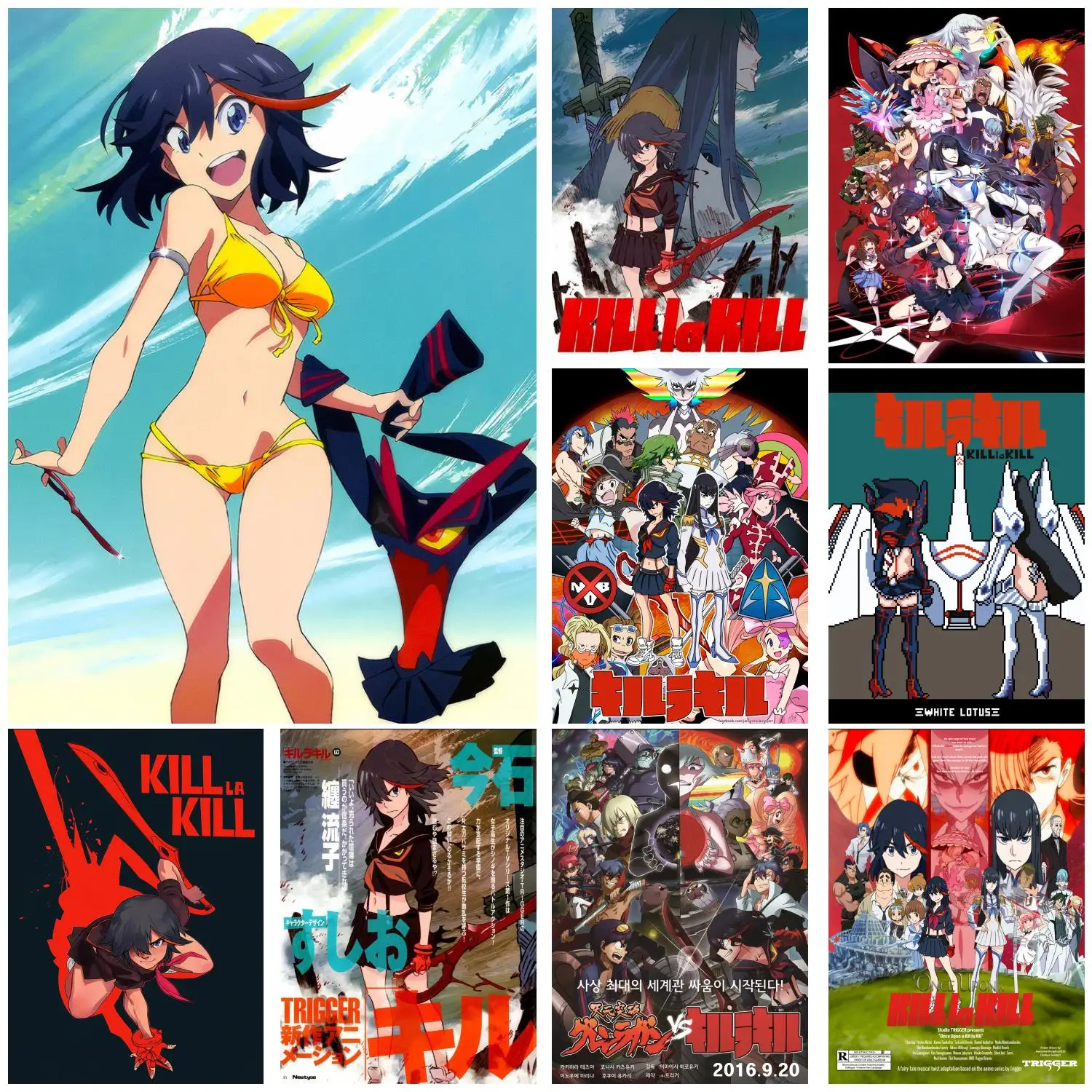 

Kill La Kill Anime Video Game Canvas Art Poster and Wall Art Picture Print Modern Family bedroom Decor Posters