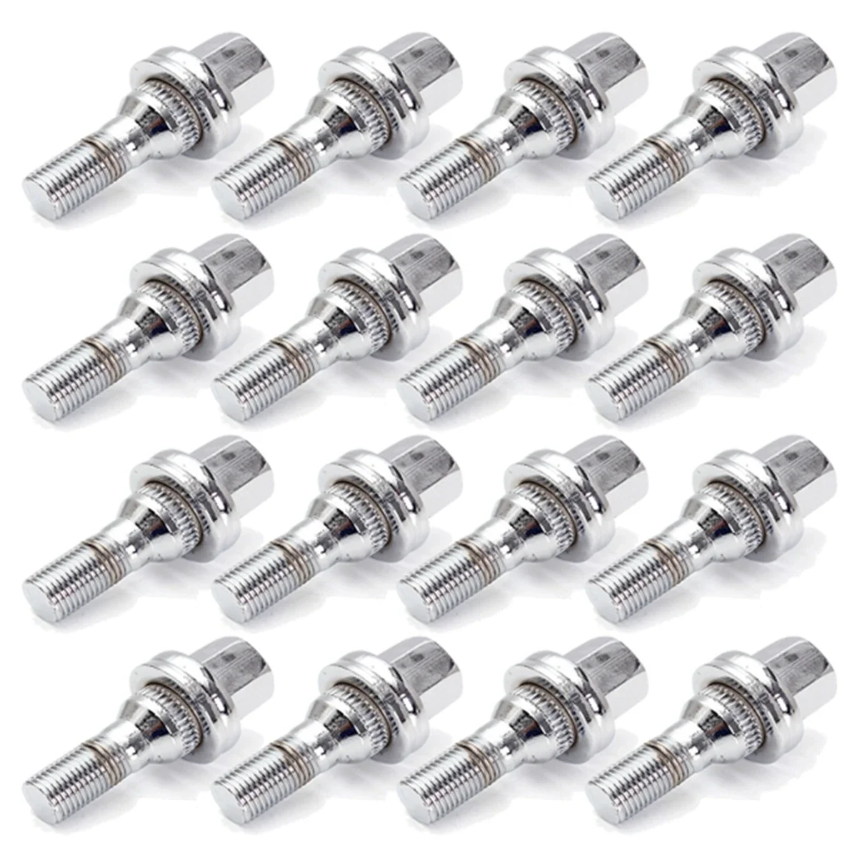 M12x1.25 17mm 4/16PCS Car Aluminum Chrome Wheel Bolts Nuts Kit For Peugeot 1007 206 207 406 407 607 2000-2008