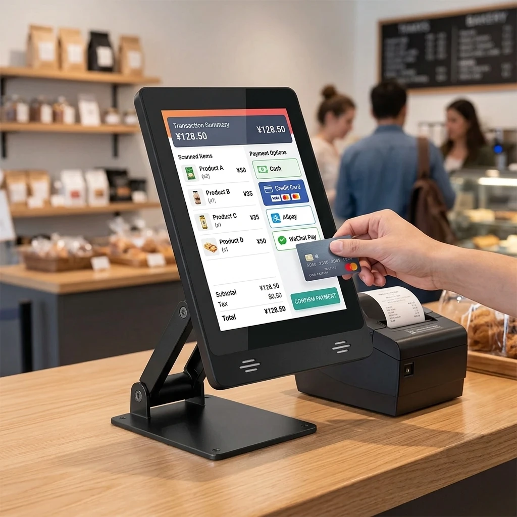 8 Inch Wall Mounted Android Tablet PoE WiFi RJ45 with Camera Vertical Kiosk Display Digital Signage for  Self-Ordering POS