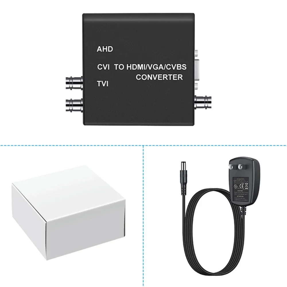 8MP 4K Camera Video Converter TVI/AHD/CVI To HDMI/CVBS/VGA Converter Looping TVI/AHD/CVI Output for Surveillance Camera System