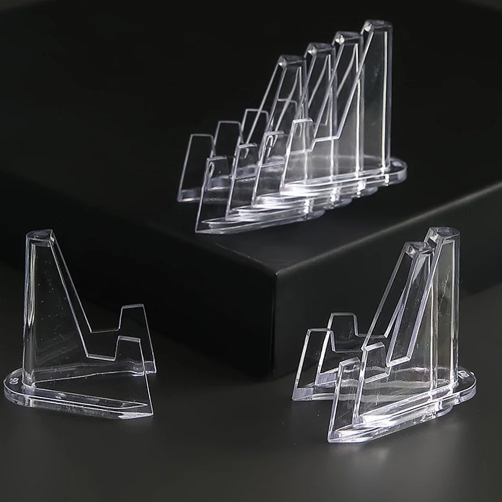 

20pcs Mini Coin Display Rack Transparent Desktop Stand For Coins Badges Trading Cards Portable Storage Holder