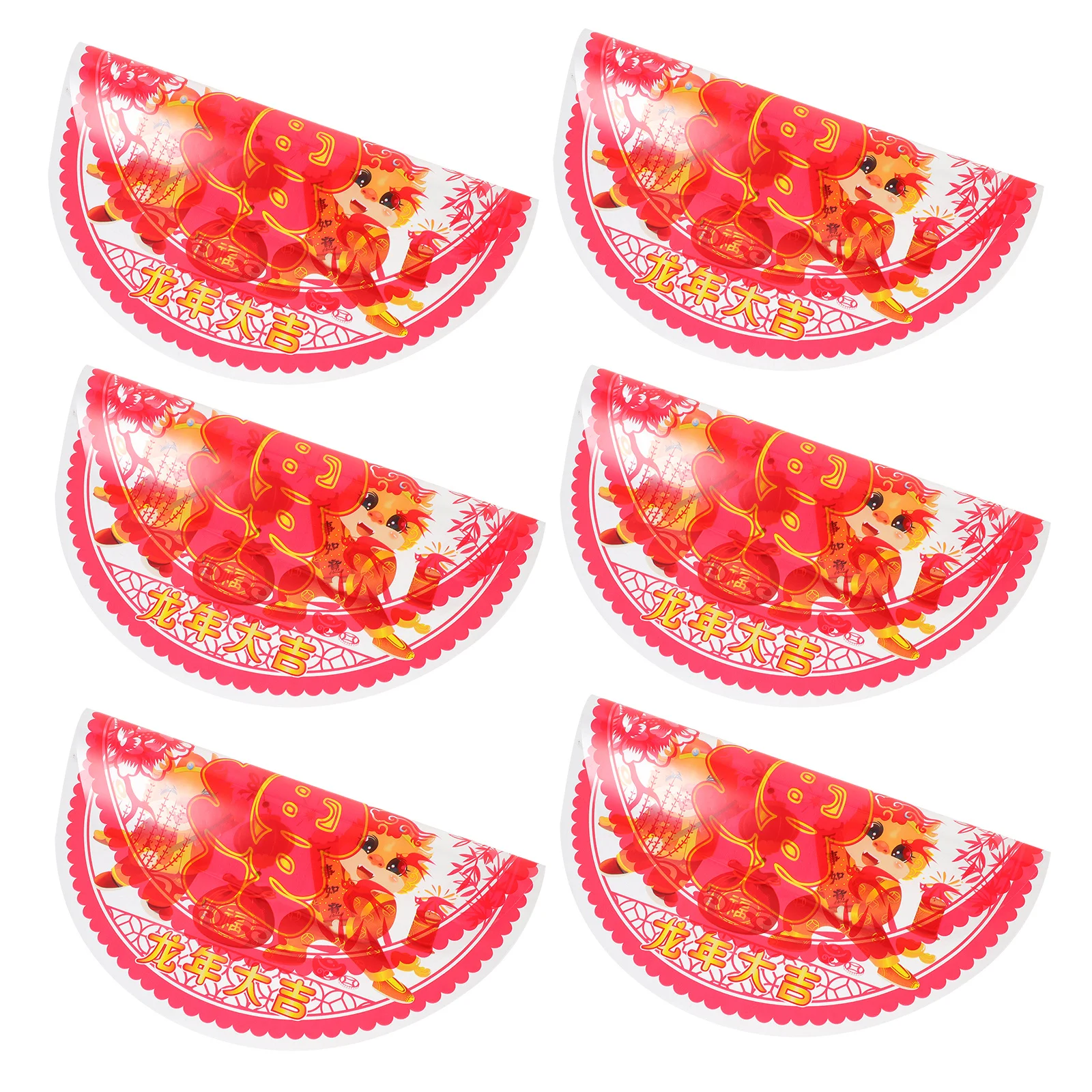

20 Pcs Window Decals Decorations Lunar New Year Letter Red Pvc Chinese Stickers