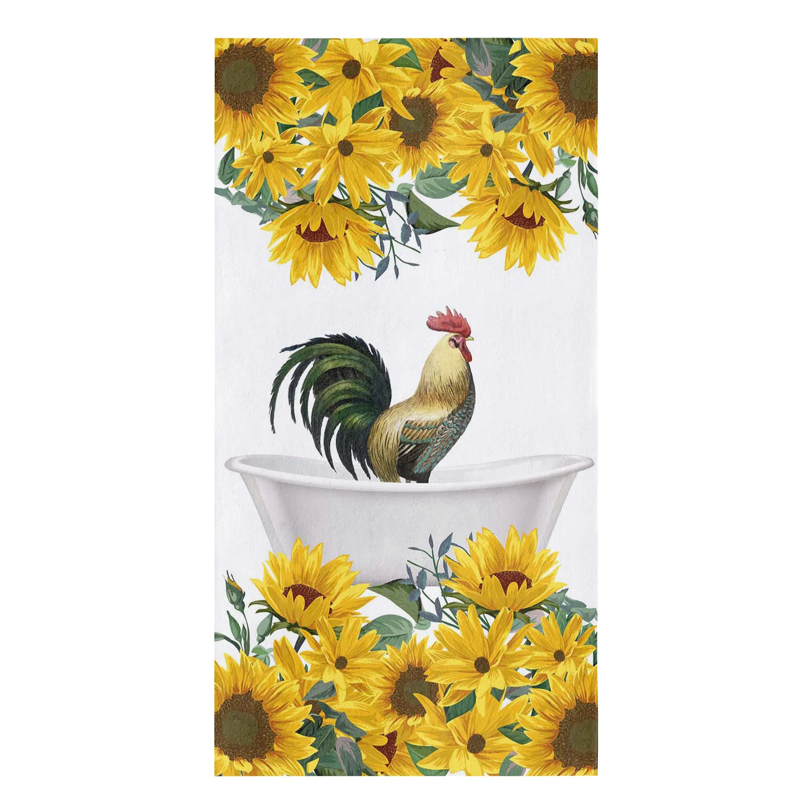 Animal Sunflower Rooster Bathtub Microfiber Cleaning Cloths Hand Towels Dishcloth Utensils For Kitchen House Things Wipe Towel