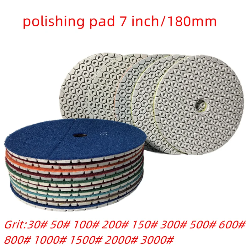 180mm 7 Inch Diamond Wet Polishing Pads for Granite Marble Concrete Stone Grinding Wheel Sanding Disc Abrasive Polish Tools