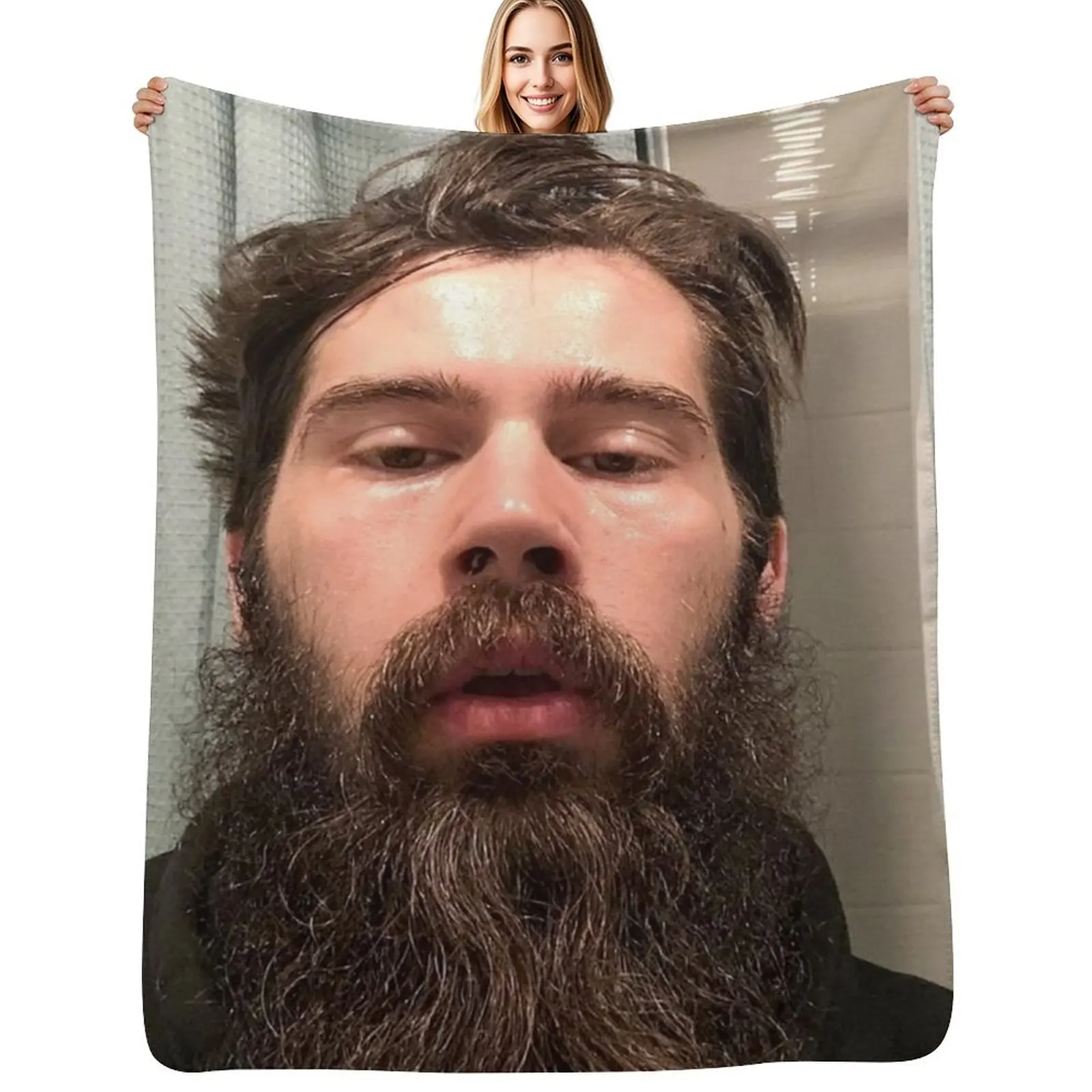 

Nick The Beard Mullen Throw Blanket for winter For Decorative Sofa Single Blankets Sofas Of Decoration Blankets