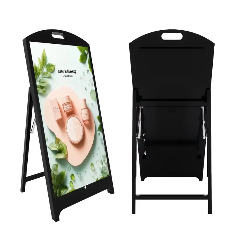 Street Menu Display LED Battery Poster Last 10-12 Hours Outdoor Modular IP65 Shell Built Mobile Poster Display with Wheels