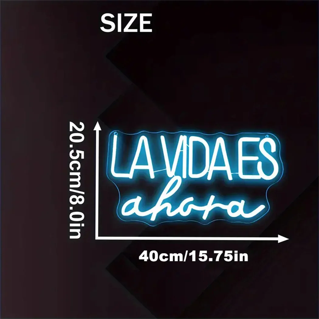 La Vida Es Ahora Neon Signs USB Powered Spanish Language Neon Signs For Bar Shop Store Garage Neon LED Lighting Signs Wall Decor