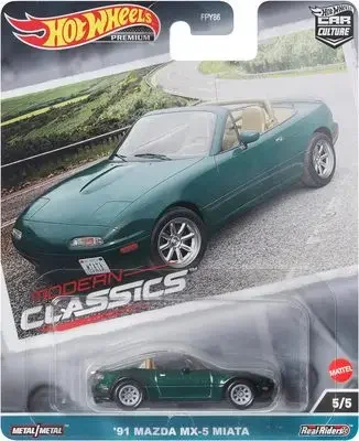 Original Hot Wheels Premium Car Culture 91 Mazda MX-5 MIATA 1/64 Diecast Boys Toys Modern Classic Vehicle Metal Model Gift