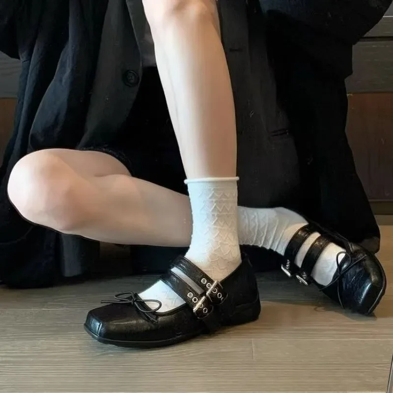 

Designer Spring Women Mary Jane Shoes Fashion Square Toe Ladies Comfort Soft Sole Flats Women's Comfort Ballerinas Shoes