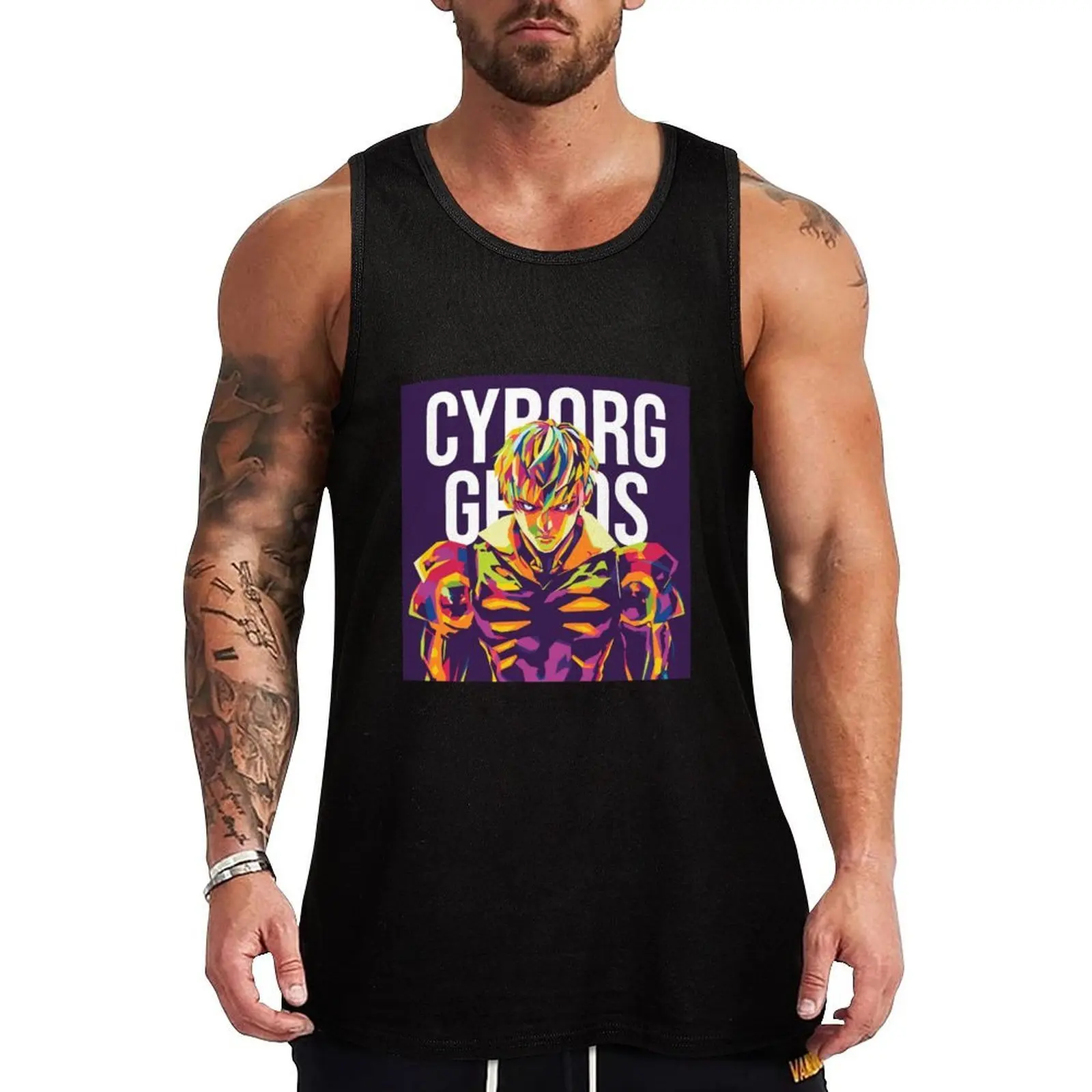 cyborg genos one punch wpap Tank Top Summer Casual Tank Top Loose Lightweight Sleeveless