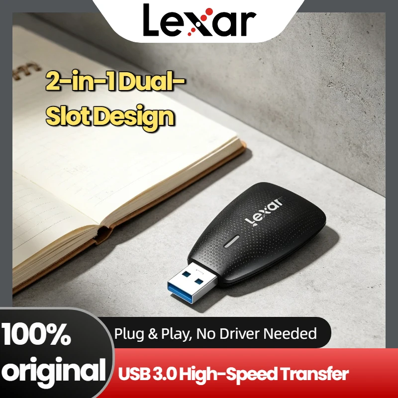 

Lexar Professional USB C Card Reader 2 in 1 Dual Slot for SD and microSD TF Memory Card Reader for PC Mac Laptop Phone